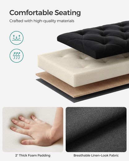 SONGMICS Storage Ottoman Bench, Foot Rest with Legs, Load up to 661.4 lb