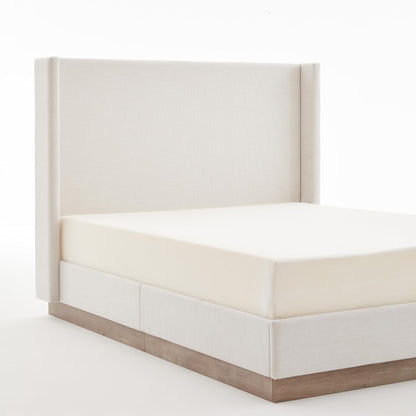 KEIKI King Size Upholstered Wingback Bed with 52.5" High Headboard,