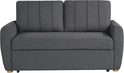 Serta Galway 66.5" Convertible Sleeper Loveseat, Full Size, Dreamcoil Comfort, FingerGuard Pinch Point Protection, Boucle Fabric, Charcoal