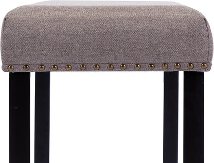 Duhome Elegant Lifestyle Nailhead Trim Bench, Khaki, Wood