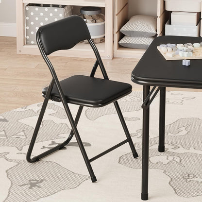 Garvee 3-Piece Kids Folding Table and Chair Set | Padded Toddler Activity Table with 2 Chairs, Easy-Fold Pinch-Free Design, Portable Children's Furniture for Arts, Crafts