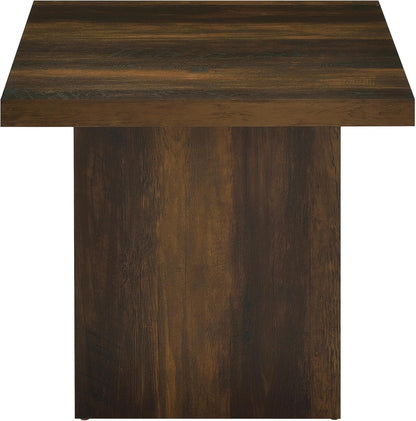 Coaster Home Furnishings - Devar - Wood - Square End Table with Thick Top, Plinth Base, and Blocky Frame - Living Room - 23.5-Inch - Dark Pine - 710887