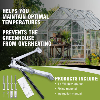 CHANGE MOORE Auto Vent Opener 1Pack Automatic Greenhouse Window Opener, Roof Vent Opener Auto Vent Kit Sensitive Gardening Tools, Automatic Greenhouses Supplies (Dual Spring Up to 33lbs)