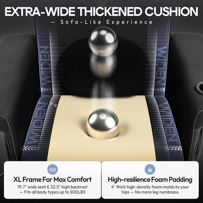 Dowinx Gaming Recliner Chair No Wheels with Footrest Shtasu Massage Lumbar | Racing Style Ergonomic High Back Recliner Heavy Duty, Wider Backrest Thick Cushion for Home Long Gaming Session BlackYellow