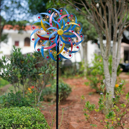 DREAMYSOUL Wind Spinners Outdoor, 20 Inches Dia Extra Large Metal Wind Spinner, Colorful Windmills Kinetic Wind Sculptures and Spinners for Yard Garden Outside Patio Lawn Decor