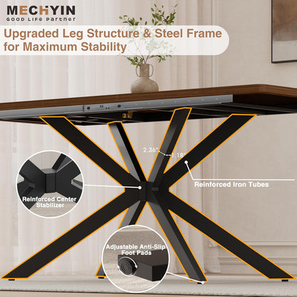 Extendable Dining Room Table for 4 6 8, 55"-70.9" Long Rectangle Kitchen Table,Wood Expandable Dining Table with Butterfly Leaf Self-Storing, Space Saving, For Kitchen Dining Living Room,Modern,Walnut | Simply Flip Leaf Expandable Rectangle Dining