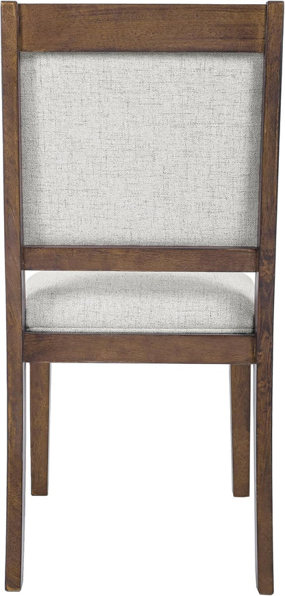 HomePop Open Back Upholstered Wood Frame Dining Chairs -Neutral Textured Solid (Set of 2)