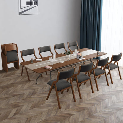 Folding Upholstered Dining Chairs 2-Piece Set,Ready to go. | Upholstered with padded seat and backrest, Solid Wood legs, Modern Side Chair, No Assembly Required,Foldable & Space-Saving