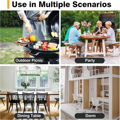 TAVR Furniture Portable Folding Chair with Handle, Heavy Duty Round Fold Stool Chair with 550lbs Capacity for Adults, 24 Inch Foldable Stool for Dorm, Kitchen, Vanity, Church and Outdoor use