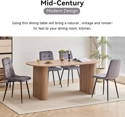 70.8" Modern Dining Table for 6 8 People Farmhouse Kitchen Dinner Table with Large Tabletop Dining Room Table for Dining Living Room Apartment Office Home (Natural)
