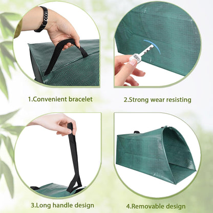 Leaf collector,Heavy leaf pick up tools,Foldable yard waste bag,Large Yard Dustpan-Type Leaf Bags,Reusable Lawn and Leaf Garden Bag with Reinforced Carry Handles (200L)