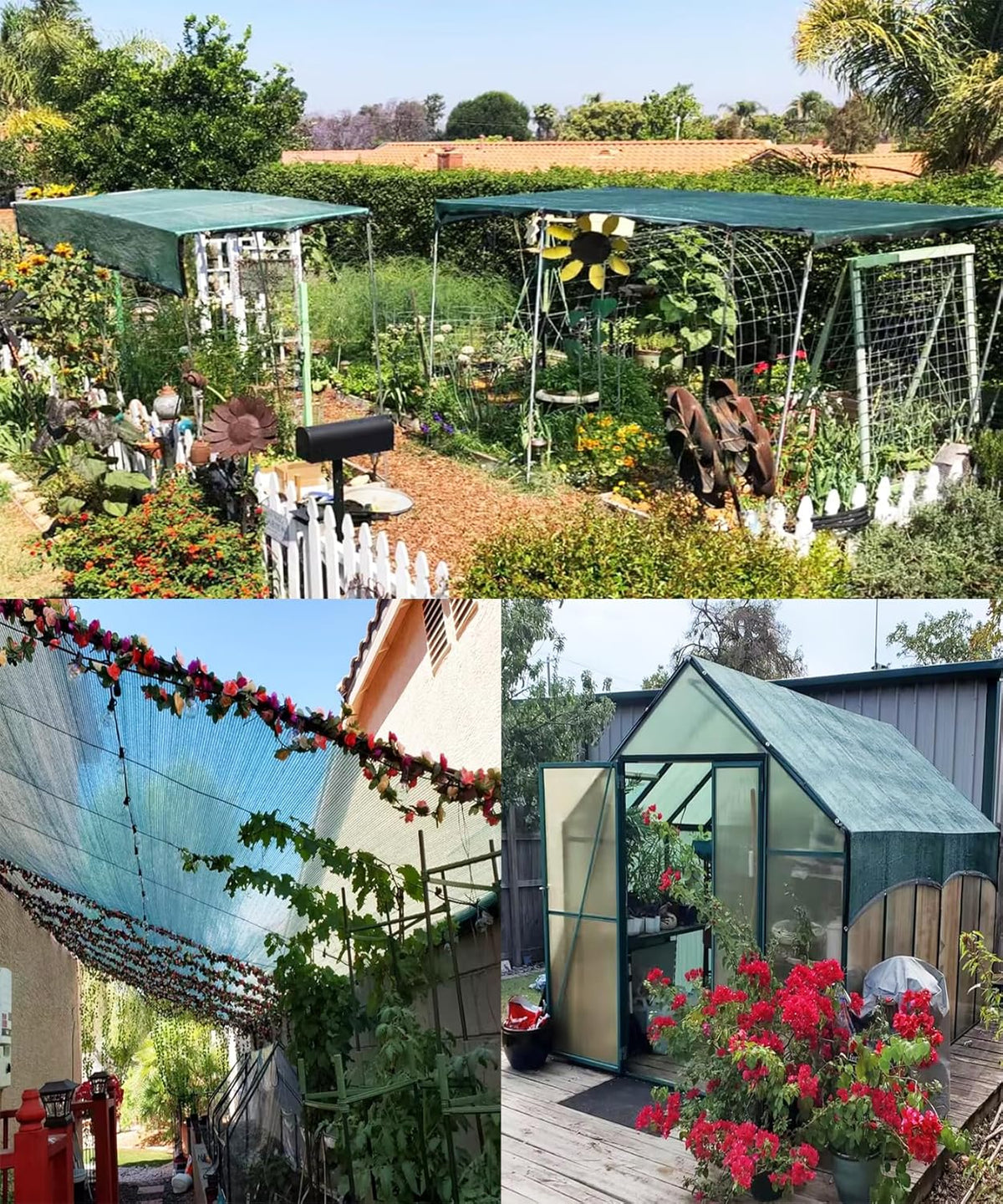 E.share 70% Shade Cloth for Garden, 12 Ft X 6 Ft Sun Shades Outdoor Patio with Grommets for Plant Covers,Porch Screen,Pergola Shade Cover,Greenhouse,Green