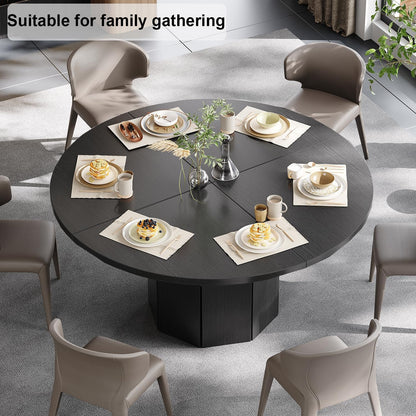 Large Round Foldable Table Top, 47.2-70.9'' inch Wood Table Top, Round Table Tops Folding Table No Legs, Replace Desktop for Indoor Outdoor Patio Table (B, 71in/180cm/5.9ft)