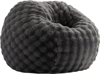 ZurNesfure Bean Bag Chair 3FT Adult Bean Bag with Filler Darkgrey, Medium | Giant Bean Bag Chair, with Handle, Side Pocket&Machine Washable Cover, Large Bean Bag Chair for Adults Home Dorm Bedroom
