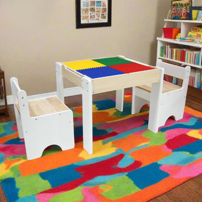 Teamson Kids - Wooden Multiactivity Table with Removable Tabletop for Storage | Reversible Tabletop, Storage Space