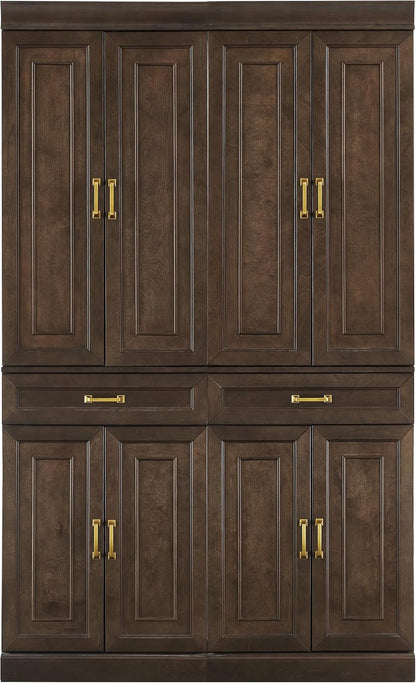Crosley Furniture Stanton 2-Piece Pantry Storage Cabinet Set with Shelves, Kitchen, Dining, or Laundry Room, Coffee