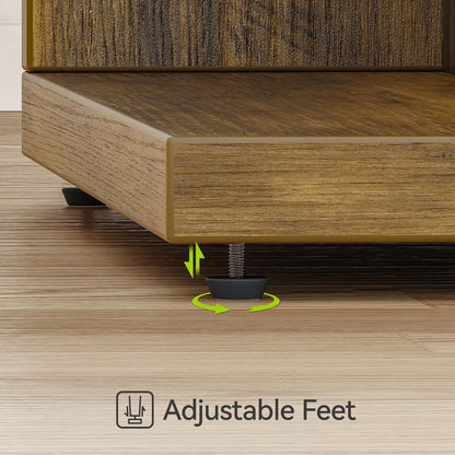 LITTLE TREE C Shaped End Table for Sofa & Bedroom - Small Side Table for Living Room, Over Couch Tray Stand for Laptop, Snacks, Books, Brown, 1 Pack