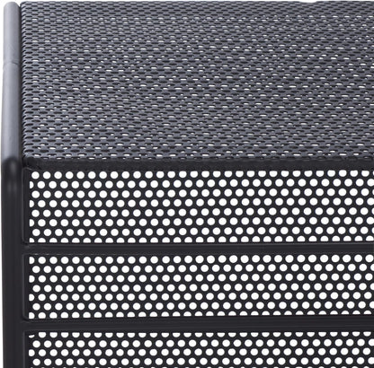 SAFAVIEH Couture Collection - Viktoria Black Metal Accent Table, Sculptural Modern Side Table, Geometric Cutout Design, Fully Assembled (SFV6808A)