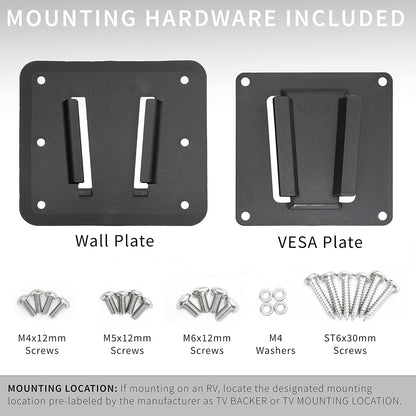 VIVO Black RV TV Mount with Arm for VESA 100x100mm, Mount-VWRV3 | Articulating Extension, Quick Disconnect Plastic Polymer Mount, Low Profile Wall Bracket for Camping Indoor Use, Holds 22 lbs
