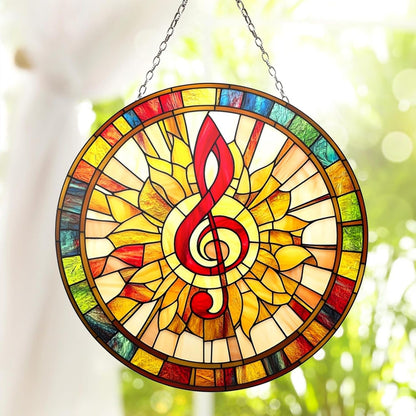 Teacher Musical Suncatcher Window Decor Music Gift for Lover Piano Gifts Garden Suncatchers Windows Indoor Hanging Decorations Outdoor Holiday