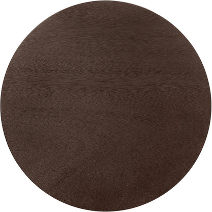 NPD Furniture Truro 19-Inch Round Accent Table with Storage Shelf, 2-Tier Side End Table with Fluted Column for Living Room, Dark Brown
