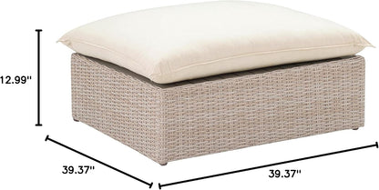 Cali Natural Wicker Outdoor Ottoman