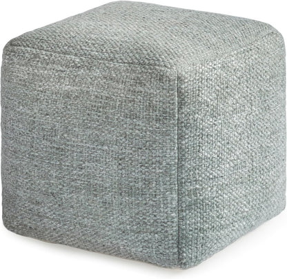 Anji Mountain 16" H x 16" W Handmade Pouf Ottoman for Living Room & Couch | Soft & Fluffy Ottoman Pouf, Lightweight, Decorative Floor Pouf Seating for Bedroom & Home Décor Accent, Green