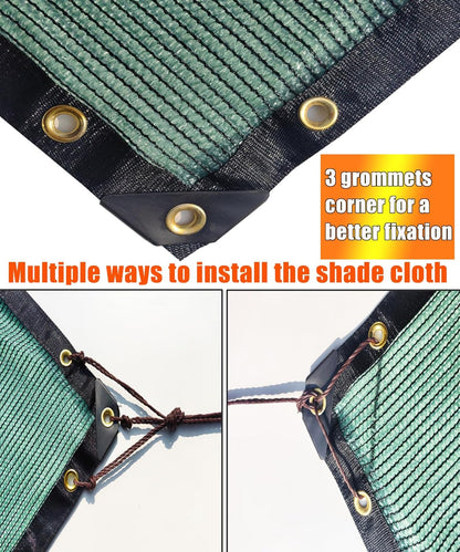 e.share 70% Shade Cloth for Garden, 12 Ft X 20 Ft Sun Shades Outdoor Patio with Grommets for Plant Covers,Porch Screen,Pergola Shade Cover,Greenhouse,Green