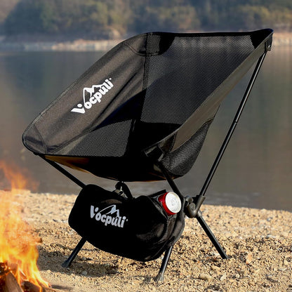 Camping Chair, Lightweight Folding Backpacking Hiking Chair, Compact Portable 330 lbs Capacity，Gifts for Men (Black -1pack