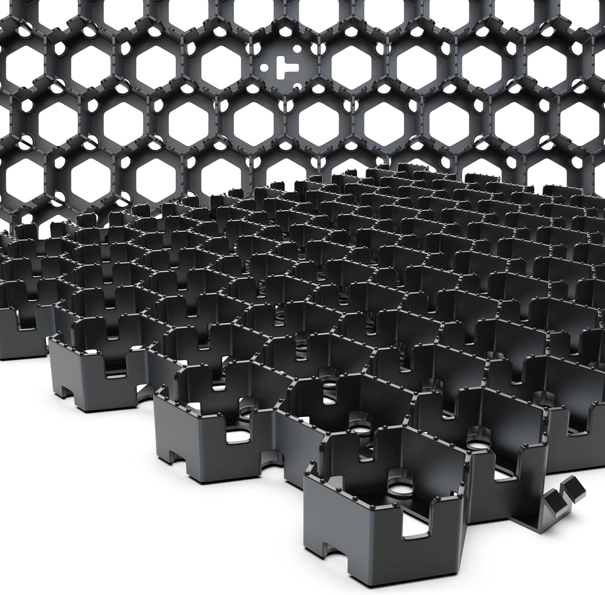 Standartpark Vodaland Permeable Pavers - HexPave Grass & Gravel Permeable Paver System - 100% Recycled PPE Plastic Pavers, Handles 27,000 lbs, 1" Depth, 1450 s.f / 488 Units