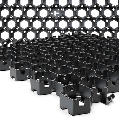 Standartpark Vodaland Permeable Pavers - HexPave Grass & Gravel Permeable Paver System - 100% Recycled PPE Plastic Pavers, Handles 27,000 lbs, 1" Depth, 1450 s.f / 488 Units