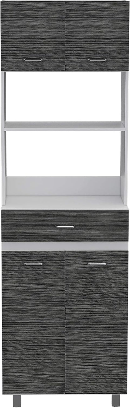 Microwave Cabinet Madison, Kitchen, White/Smokey Oak