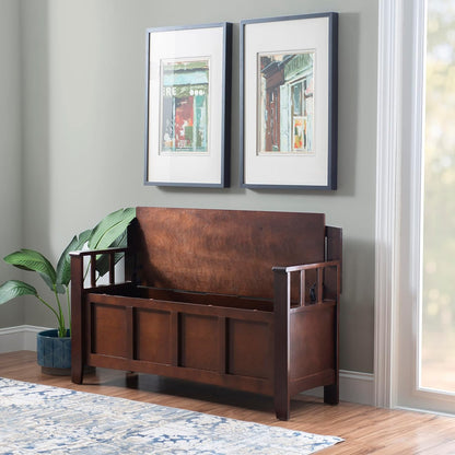Linon Home Dcor Linon Home Decor Cynthia Storage Bench, 50"w x 17.25"d x 32"h, Walnut