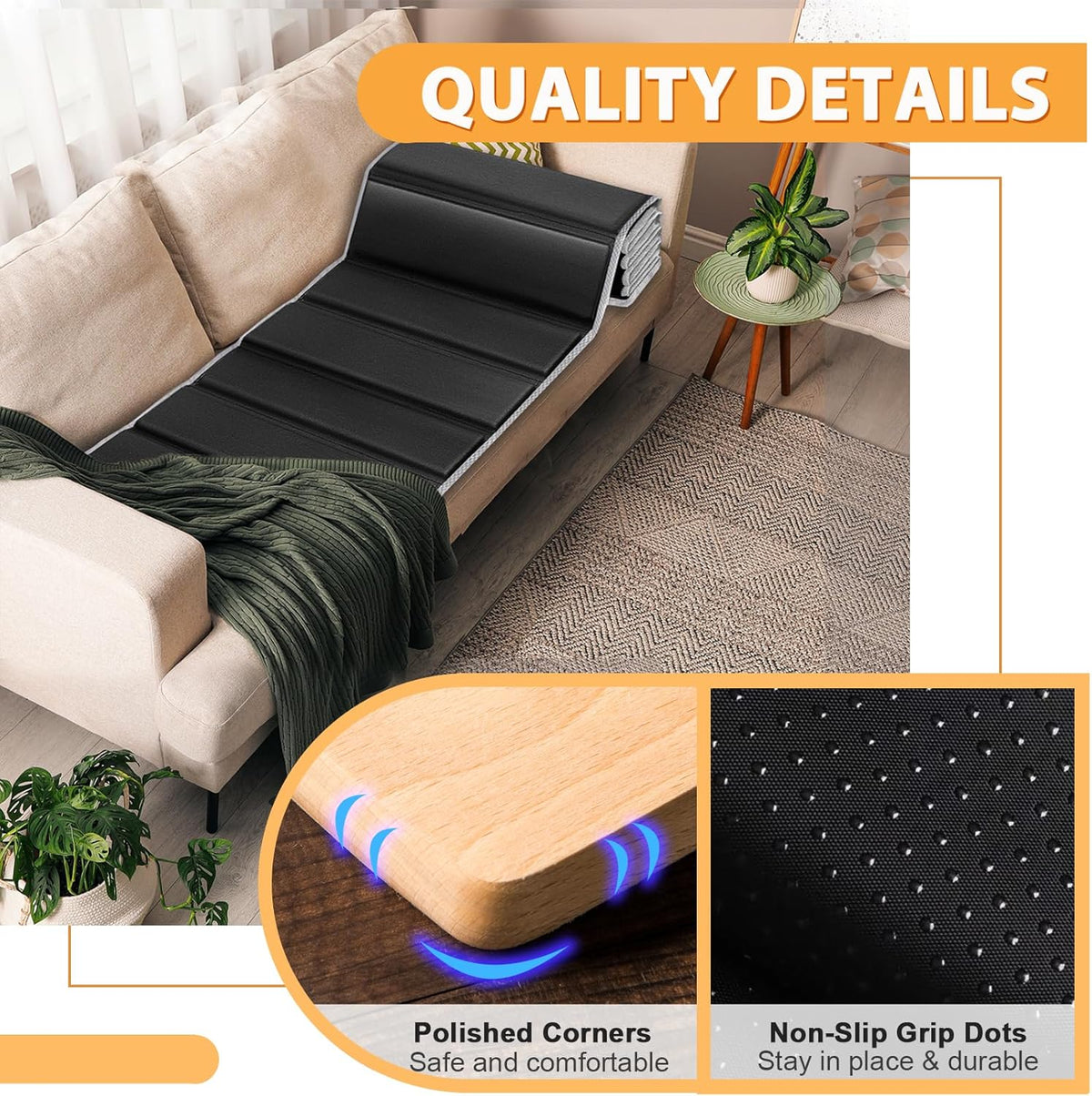 LAVEVE Heavy Duty Couch Cushion Support Board for Sagging Sofa, 21.5''x54'' | Extra Thick Solid Wood Under Couch Insert with Anti-Slip Dots, Repair Sagging Spring Loveseat and Replace Worn Cushions