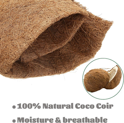 MIOHNAN Natural Coco Coir Fiber Liner Roll Sheet, Coconut Fiber Pad, Coconut Husk Liners Mat for Planters Baskets, DIY Moss Pole - 16x48 inch