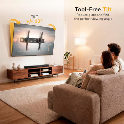 Mount-It! UL Certified Tilting TV Wall Mount for Most 43-90 Inch Flat Screen TVs, Heavy Duty Wall Mount TV Bracket Max VESA 800x400, Holds up to 110 lb, Tilting Display Bracket Fits 70, 80, 90 inch