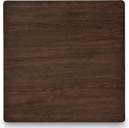 Benjara Reem Side End Table, Square Geometric Hourglass, 28 Inch Dark Brown