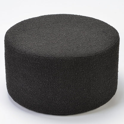 KINWELL Modern Round Boucle Ottoman (24" D x 24" W x 13" H) | Upholstered Multi-Functional Sofa Footrest, Side Table, Extra Seating for Living Room, Bedroom, Entryway