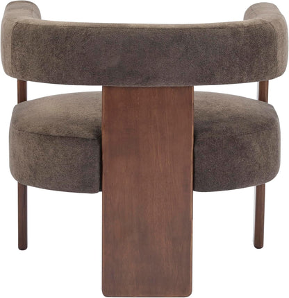 Christopher Knight Home Nettie Modern Accent Chair for Living Room, Velvet Fabric Single Lounge Sofa Chair with Wooden Frame, Comfy Reading Chair for Bedroom, Lounge Armchair with Cushion, Dark Brown