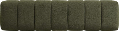 Christopher Knight Home Manila 64" Boucle Dining Bench, Upholstered Ottoman Bench, Rectangular Dining Seat, Spacious Seating, Long Footstool for Living Room Dining Room, No Assembly Needed, Green