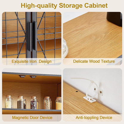 VECELO 72in Tall Kitchen Pantry Cabinet with Doors and Shelves, Large Freestanding Storage Cupboard with Countertop Hutch for, Oak