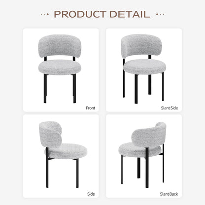 Dining Chairs Set of 4, Fabric Dining Chairs Metal Legs, Off-White | Breathable Fabric,Ergonomic Comfort Backrest,Spring Upholstered Seat for Kitchen Dining Room Restaurant
