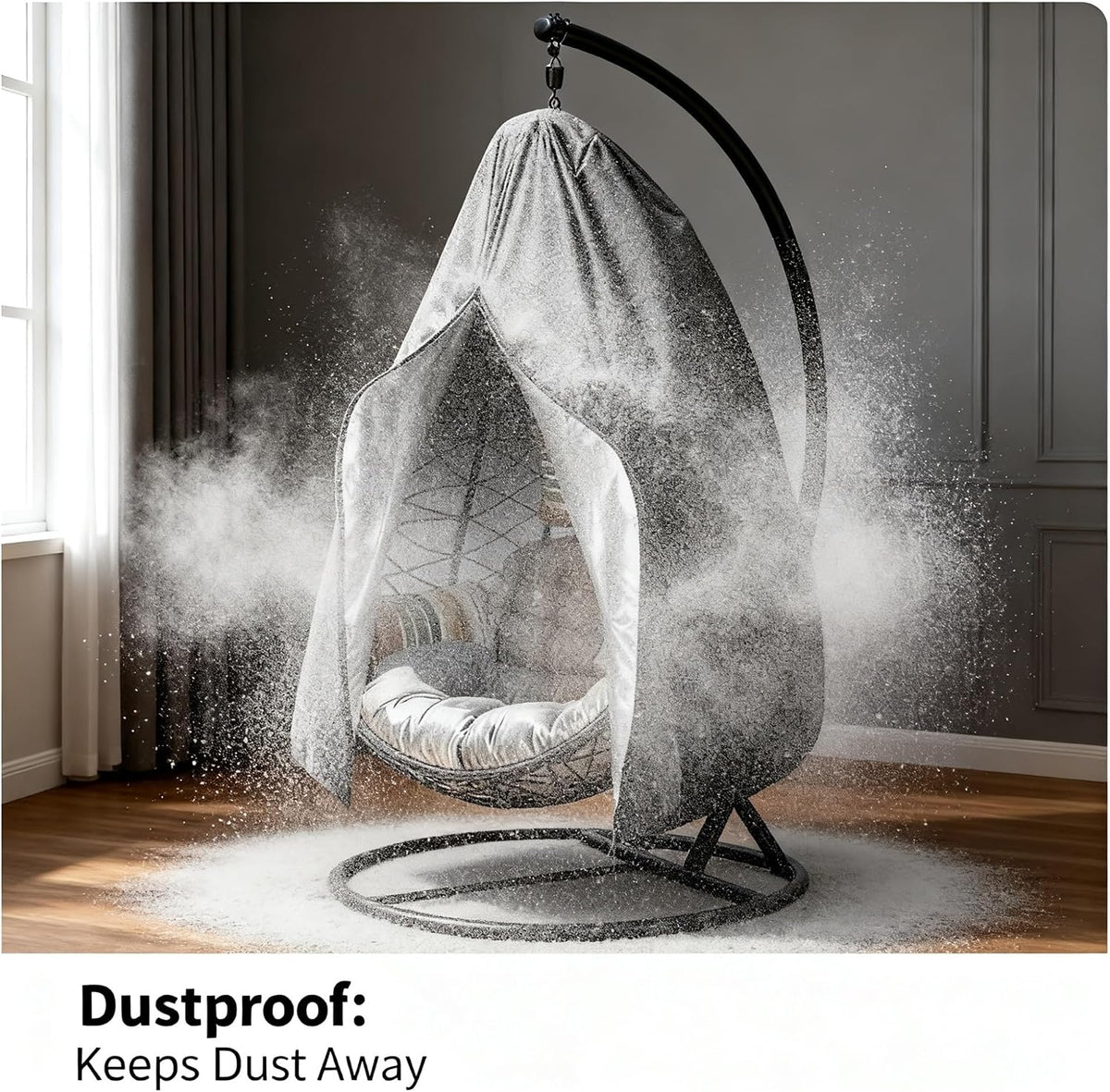 Heavy-Duty 210D Oxford Swing Cover-Waterproof UV-Resistant and Windproof Hammock with Drawstring((115cm*190cm) withstoragebag)