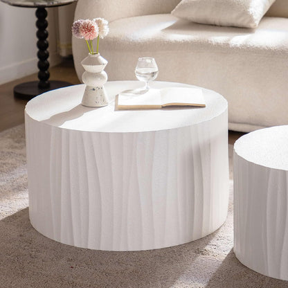 Modern Round Nesting Coffee Table Set of 2, Side Tables for Living Room