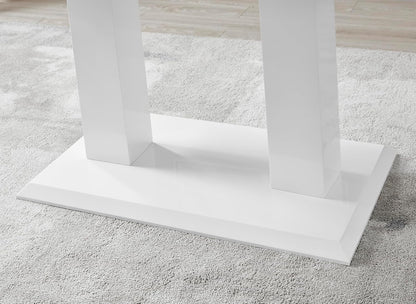 Furniturebox Imperia High Gloss Rectangular Dining Table – Multiple Colors Available - Modern 4-6-Seater Table Only (White, 6 Seater)