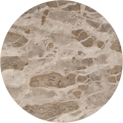 Butler Specialty Company Zion 16" Round Marble and Iron Side Table - Beige/White
