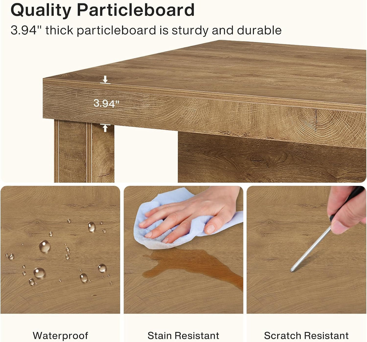 Tribesigns 55" Kitchen Island with Seating and Storage, 3-Tier, Farmhouse | Wood Stationary Island Table with Large Worktop & Legroom, Sturdy Coffee Bar Table with Storage Shelf for Kitchen, Brown