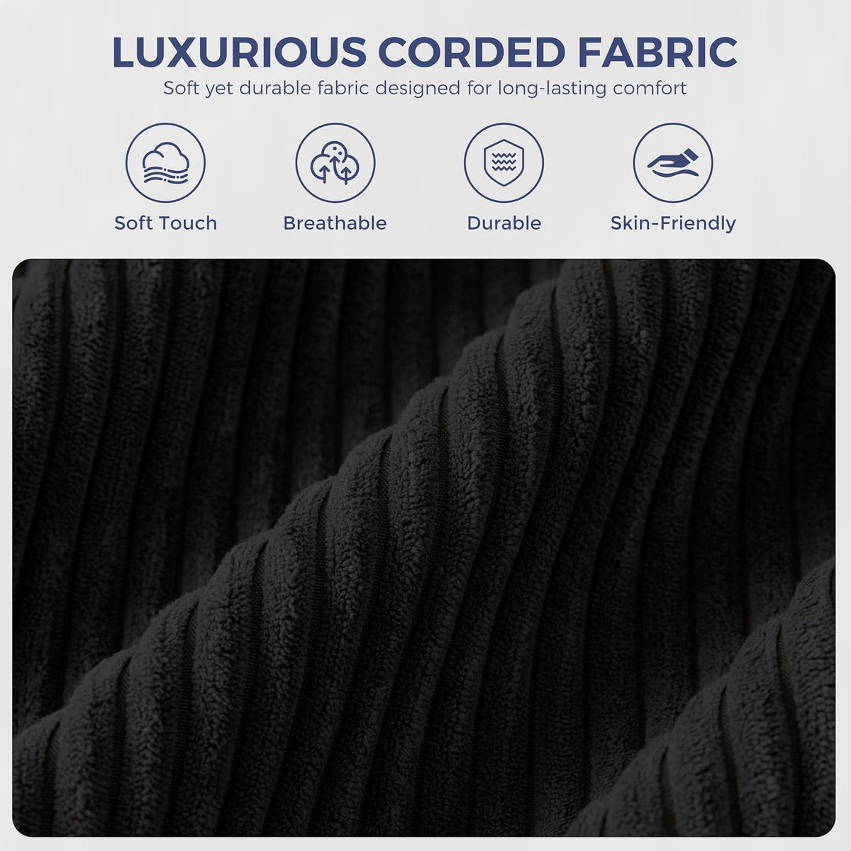 MAXYOYO Accent Chair, Modern Living Room Chair with Metal Frame | Upholstered Reading Chair with Support Cushion, Comfortable Seating for Living Rooms, Bedrooms, Balconies or Porches, Black