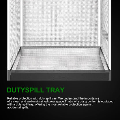 MELONFARM 34"x34"x72'' Grow Tent, High Reflective 600D Diamond Mylar Canvas with Observation Window and Floor Tray for Hydroponic Indoor Plant Growing