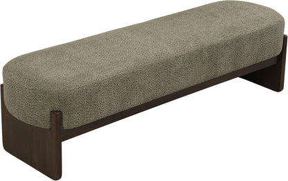 Virubi Elegant Upholstered Loop Yarn Ottoman, Dark Green End of Bed Entryway Benches, Corner Dining Bench Shoe Stool for Indoor Bedroom Living Dining Room (Dark Green)